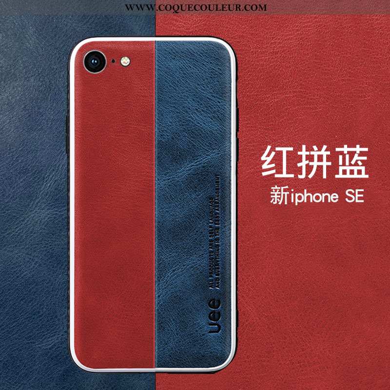 Housse iPhone Se (nouveau) Protection Coque Bleu, Étui iPhone Se (nouveau) Cuir Véritable Bleu