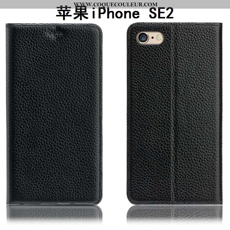 Étui iPhone Se (nouveau) Cuir Véritable Téléphone Portable Housse, Coque iPhone Se (nouveau) Protect