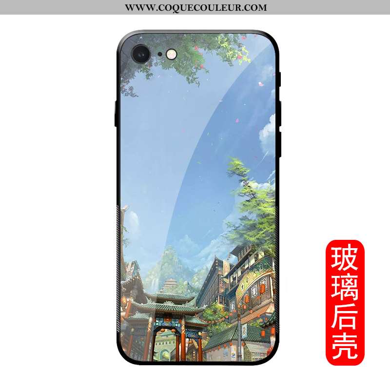 Coque iPhone Se (nouveau) Dessin Animé Créatif Verre, Housse iPhone Se (nouveau) Silicone Téléphone 