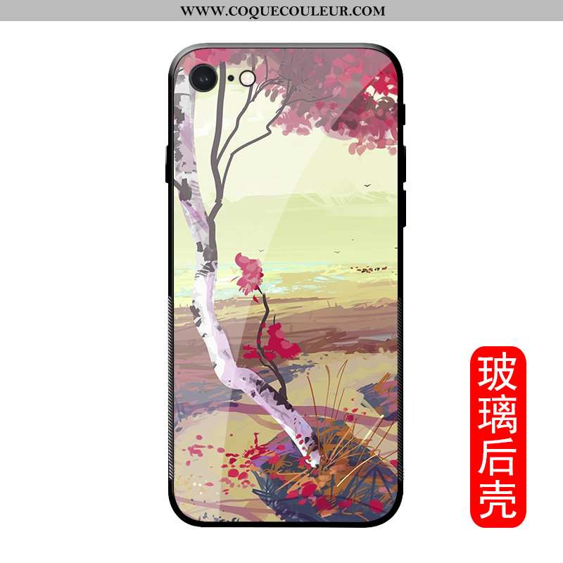 Coque iPhone Se (nouveau) Dessin Animé Créatif Verre, Housse iPhone Se (nouveau) Silicone Téléphone 