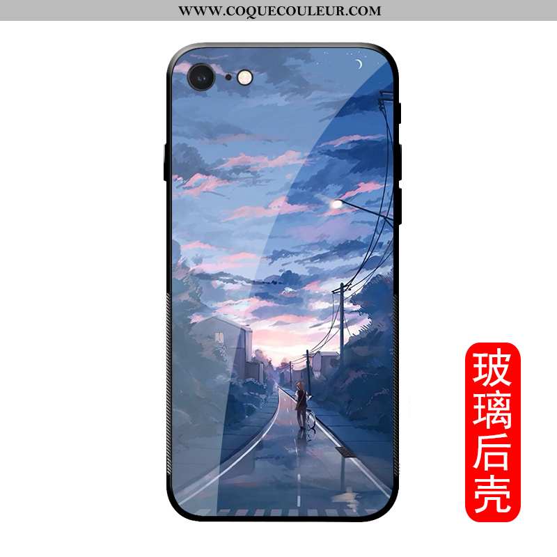 Coque iPhone Se (nouveau) Dessin Animé Créatif Verre, Housse iPhone Se (nouveau) Silicone Téléphone 