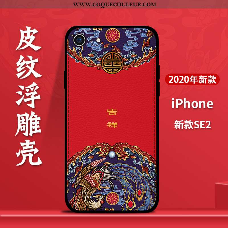 Coque iPhone Se (nouveau) Cuir Gaufrage Téléphone Portable, Housse iPhone Se (nouveau) Modèle Fleuri