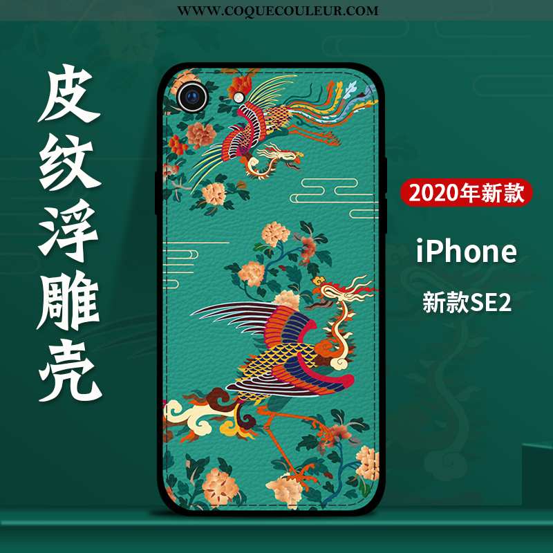 Coque iPhone Se (nouveau) Cuir Gaufrage Téléphone Portable, Housse iPhone Se (nouveau) Modèle Fleuri