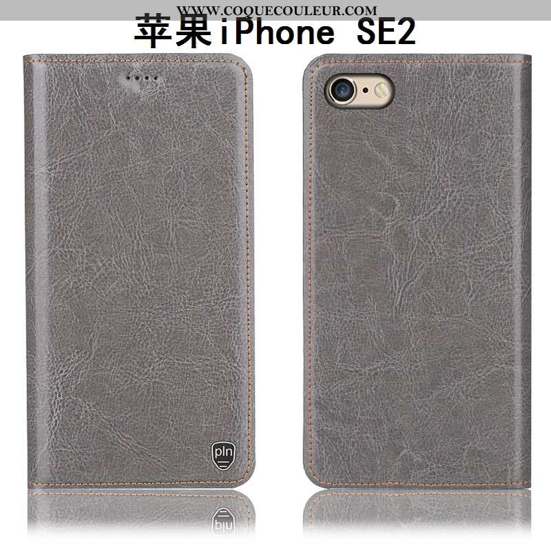 Étui iPhone Se (nouveau) Cuir Véritable Tout Compris Protection, Coque iPhone Se (nouveau) Modèle Fl