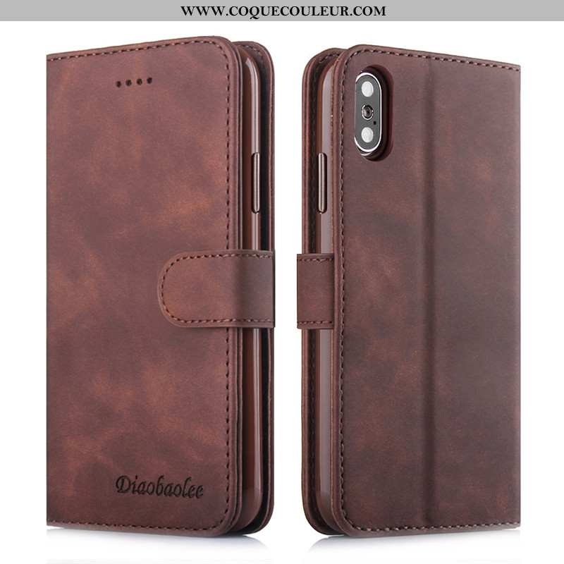 Coque iPhone X Silicone Élégant Tout Compris, Housse iPhone X Protection Marron