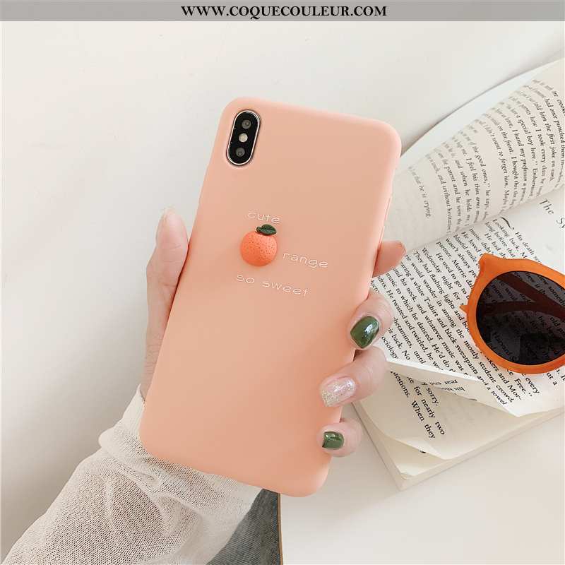 Housse iPhone X Fluide Doux Petit Créatif, Étui iPhone X Silicone Nouveau Rose