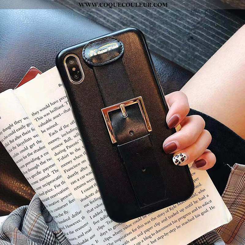 Étui iPhone X Créatif Cuir Incassable, Coque iPhone X Tendance Rouge