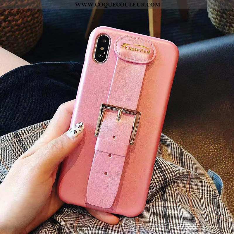 Étui iPhone X Créatif Cuir Incassable, Coque iPhone X Tendance Rouge