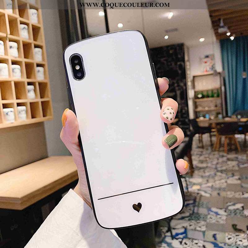 Housse iPhone X Créatif Étui Simple, iPhone X Tendance Couleur Unie Blanche