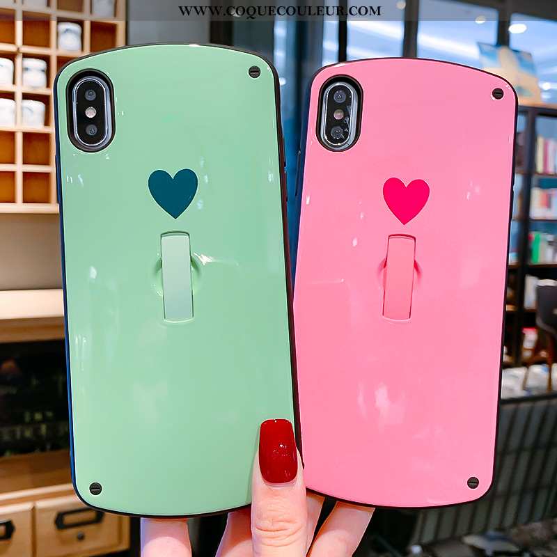 Coque iPhone X Créatif Support Tout Compris, Housse iPhone X Tendance Amour Rose