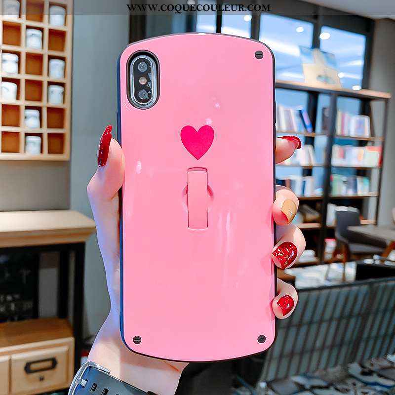 Coque iPhone X Créatif Support Tout Compris, Housse iPhone X Tendance Amour Rose