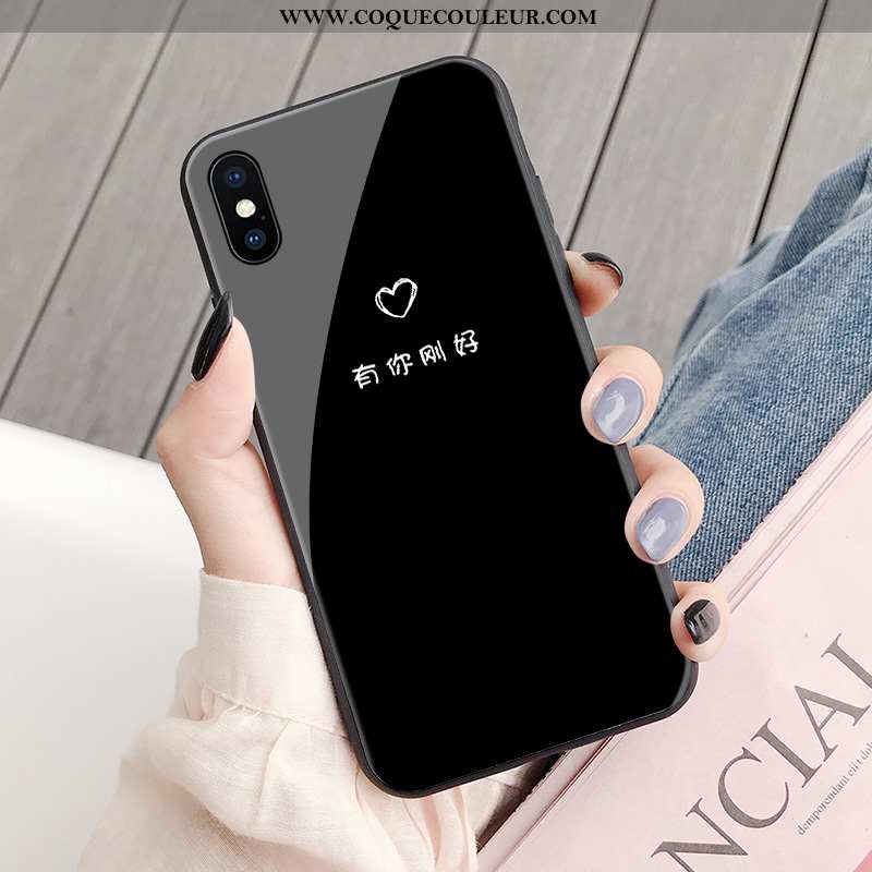 Coque iPhone X Créatif Personnalité Noir, Housse iPhone X Tendance Net Rouge Noir