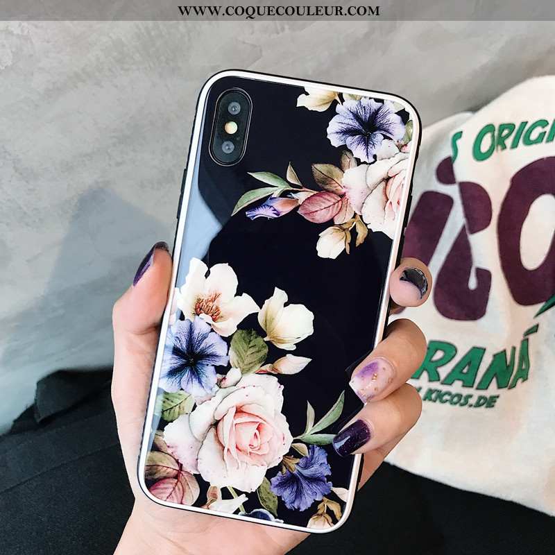 Housse iPhone X Élégant Coque Beau, Étui iPhone X Silicone Tempérer Noir