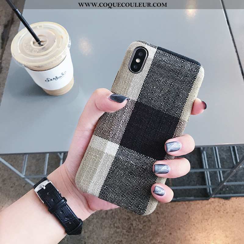 Coque iPhone X Fluide Doux Étui Flanelle, Housse iPhone X Simple Tissu Verte