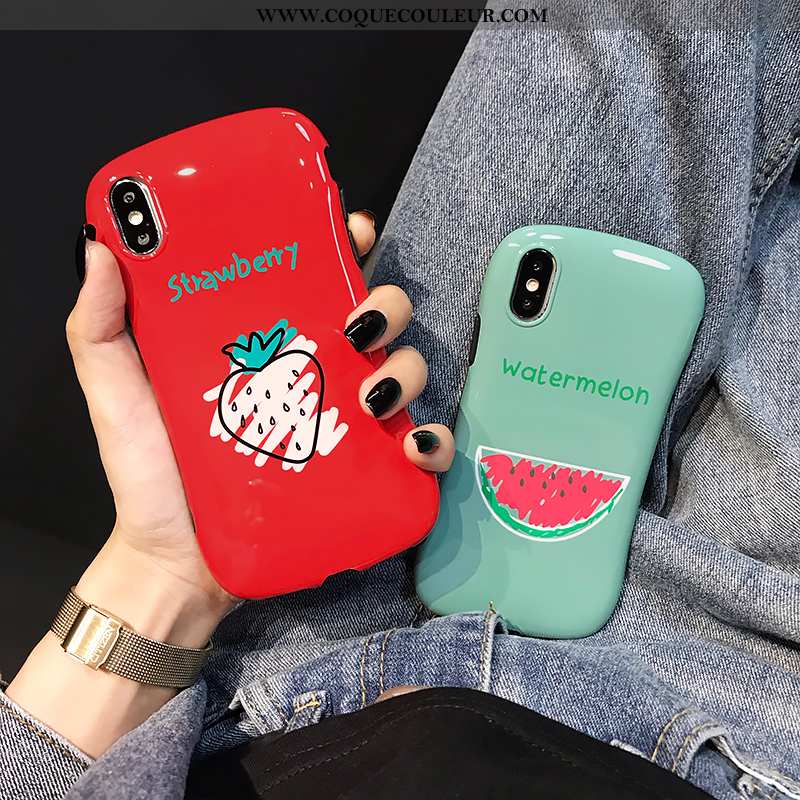 Housse iPhone X Protection Téléphone Portable Fruit, Étui iPhone X Créatif Rouge