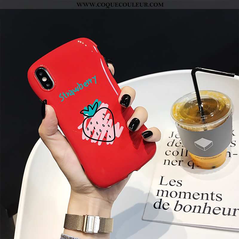 Housse iPhone X Protection Téléphone Portable Fruit, Étui iPhone X Créatif Rouge