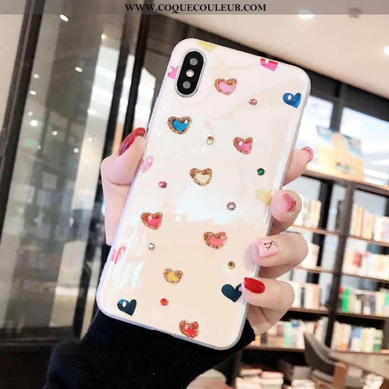 Housse iPhone X Tendance Rose Ultra, Étui iPhone X Silicone Amour