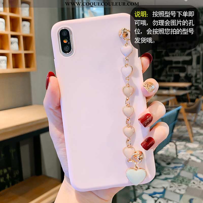 Coque iPhone X Mode Étui Incassable, Housse iPhone X Protection Couleur Unie Rose