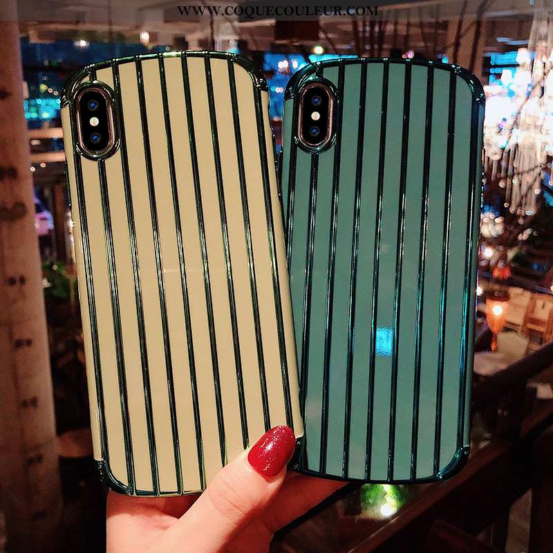 Housse iPhone X Tendance Couleur Unie Incassable, Étui iPhone X Fluide Doux Verte