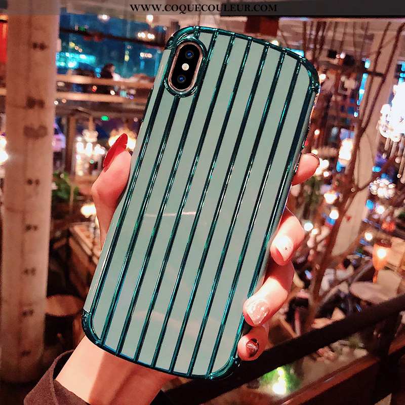 Housse iPhone X Tendance Couleur Unie Incassable, Étui iPhone X Fluide Doux Verte