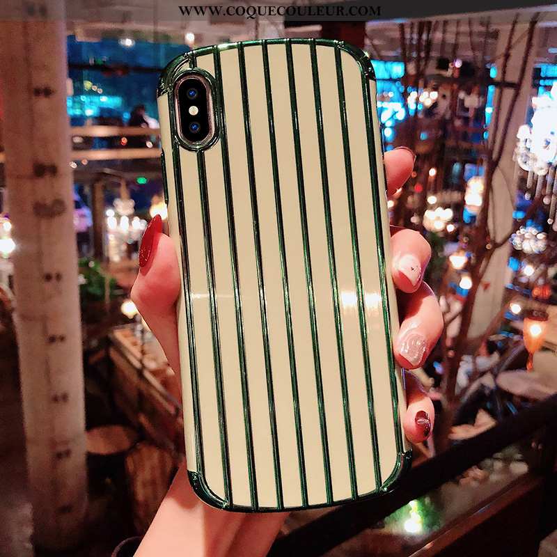 Housse iPhone X Tendance Couleur Unie Incassable, Étui iPhone X Fluide Doux Verte