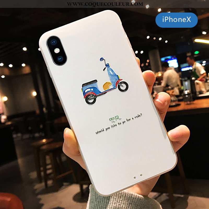 Coque iPhone X Protection Tout Compris Ultra, Housse iPhone X Délavé En Daim Incassable Blanche