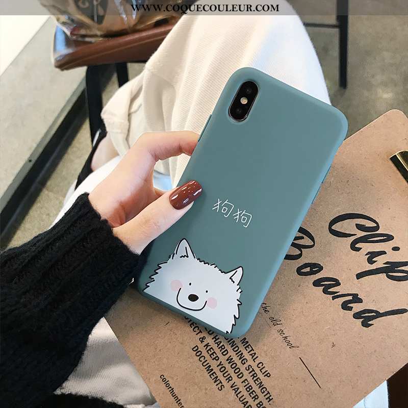 Coque iPhone X Fluide Doux Chiens Étui, Housse iPhone X Protection Bleu