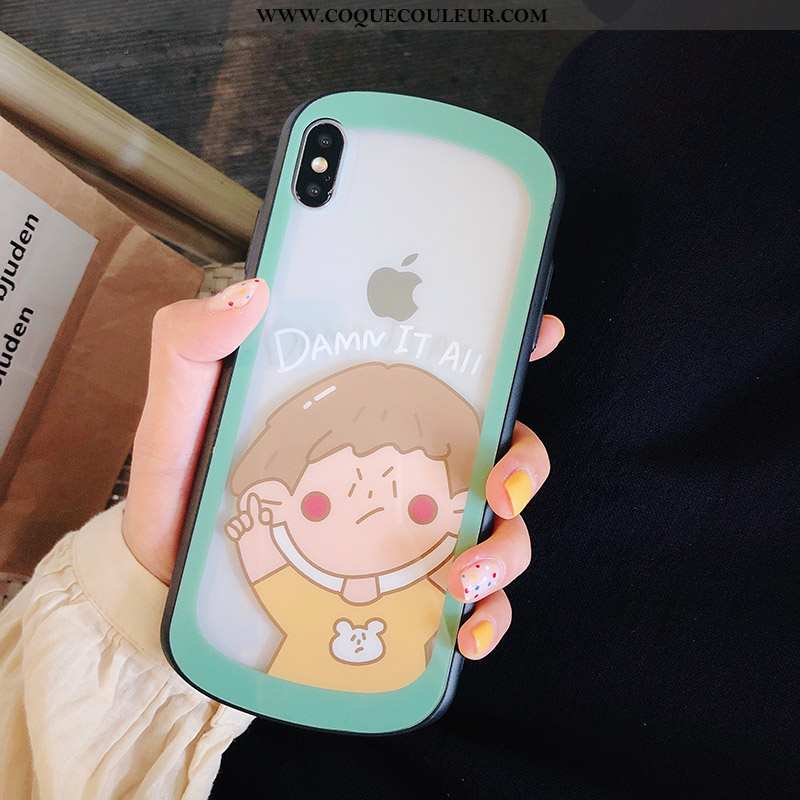 Étui iPhone X Verre Incassable Tout Compris, Coque iPhone X Transparent Verte