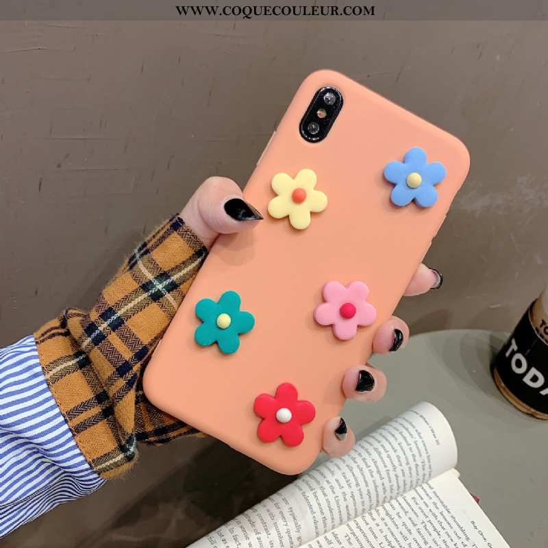 Housse iPhone X Fluide Doux Vent Fleurs, Étui iPhone X Silicone Blanche