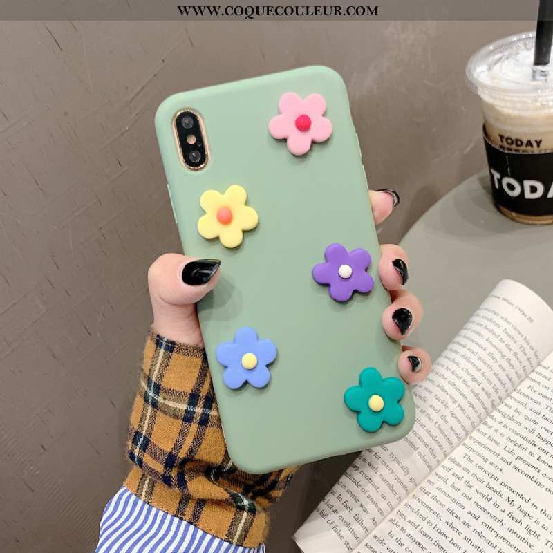 Housse iPhone X Fluide Doux Vent Fleurs, Étui iPhone X Silicone Blanche