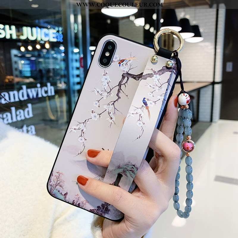 Coque iPhone X Personnalité Paysage Incassable, Housse iPhone X Créatif Fleur Bleu