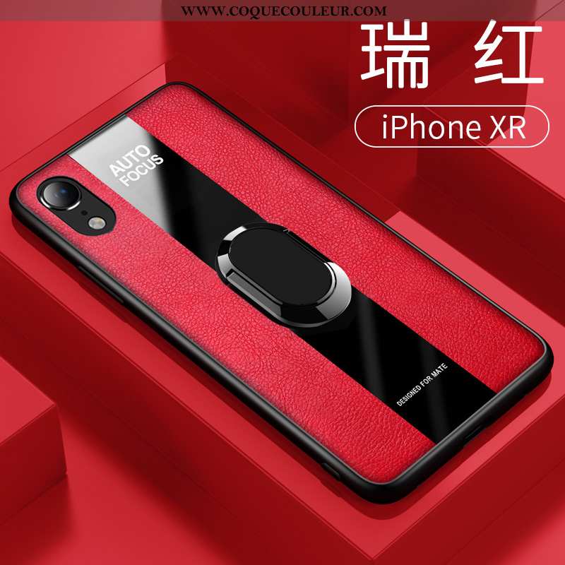 Housse iPhone Xr Tendance Étui Incassable, iPhone Xr Légère Cuir Rouge