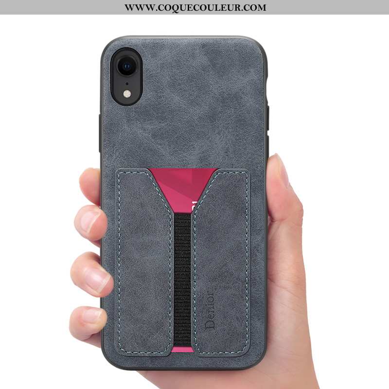 Coque iPhone Xr Cuir Étui, Housse iPhone Xr Portefeuille Téléphone Portable Marron