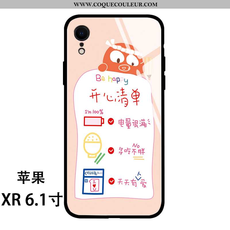 Étui iPhone Xr Fluide Doux Charmant Verre, Coque iPhone Xr Silicone Dessin Animé Verte