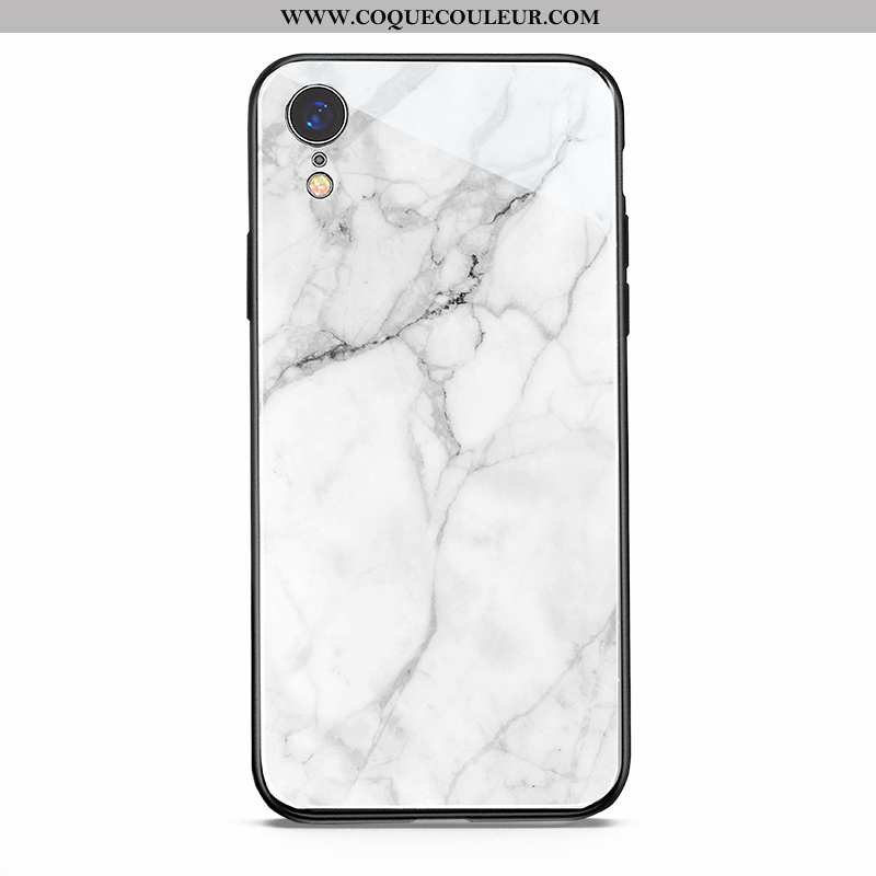 Housse iPhone Xr Verre Nouveau Amoureux, Étui iPhone Xr Protection Net Rouge Blanche