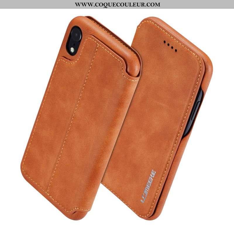 Coque iPhone Xr Légère Protection, Housse iPhone Xr Cuir Tout Compris Rouge