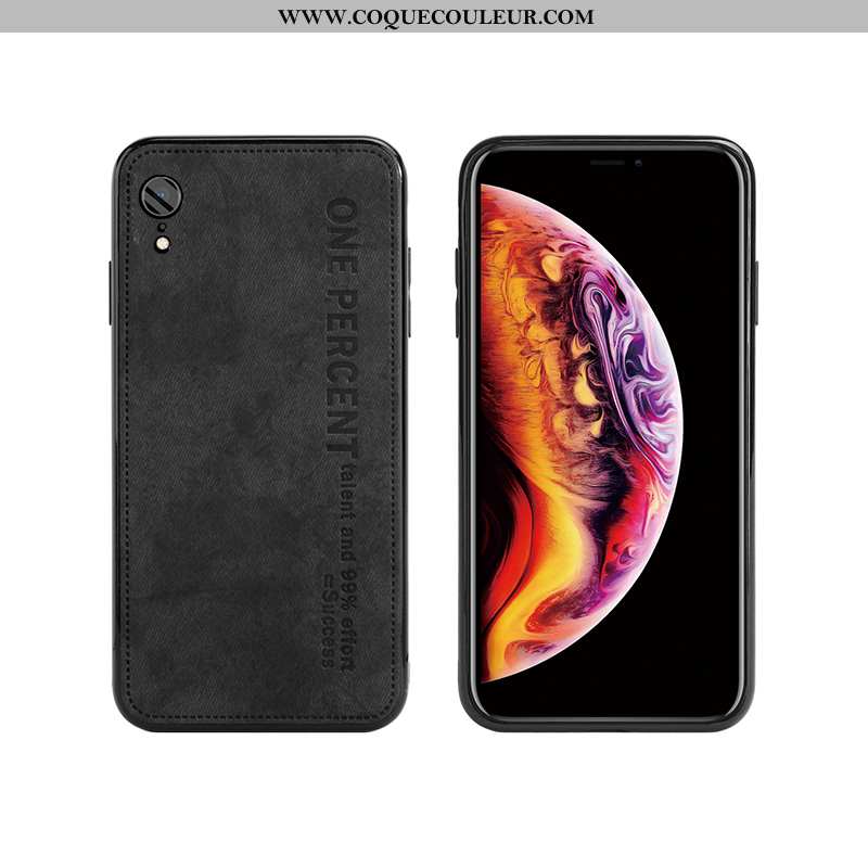 Coque iPhone Xr Ultra Cuir Luxe, Housse iPhone Xr Légère Étui Jaune