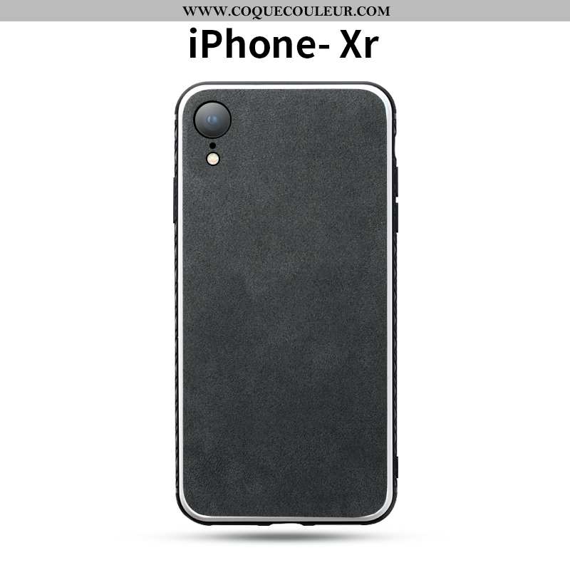 Housse iPhone Xr Délavé En Daim Silicone Bicolore, Étui iPhone Xr Tendance Tout Compris Rouge