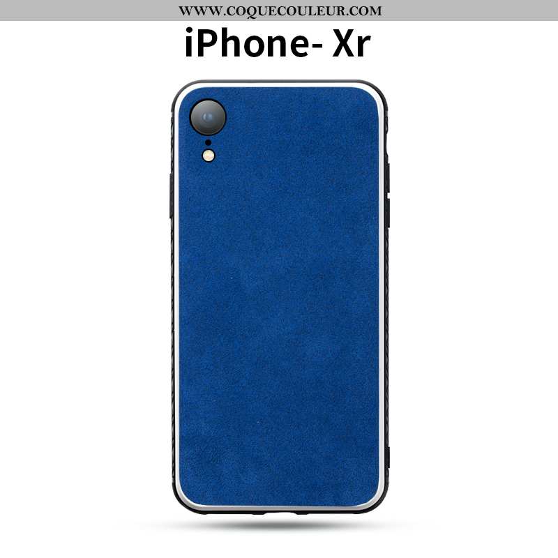 Housse iPhone Xr Délavé En Daim Silicone Bicolore, Étui iPhone Xr Tendance Tout Compris Rouge