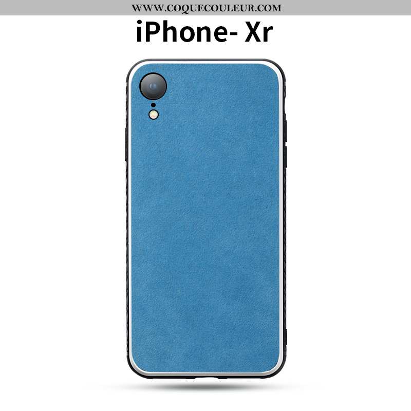 Housse iPhone Xr Délavé En Daim Silicone Bicolore, Étui iPhone Xr Tendance Tout Compris Rouge