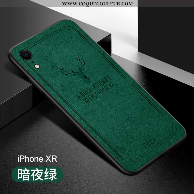 Housse iPhone Xr Fluide Doux Tout Compris Incassable, Étui iPhone Xr Protection Coque Verte