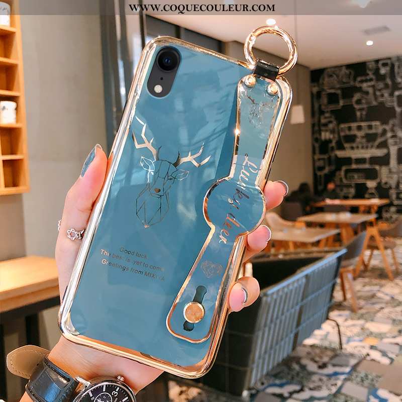 Étui iPhone Xr Tendance Rouge Cerf, Coque iPhone Xr Fluide Doux Placage