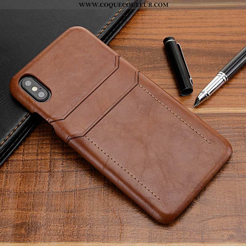 Housse iPhone Xs Max Protection Bovins Cuir, Étui iPhone Xs Max Luxe Luxe Noir