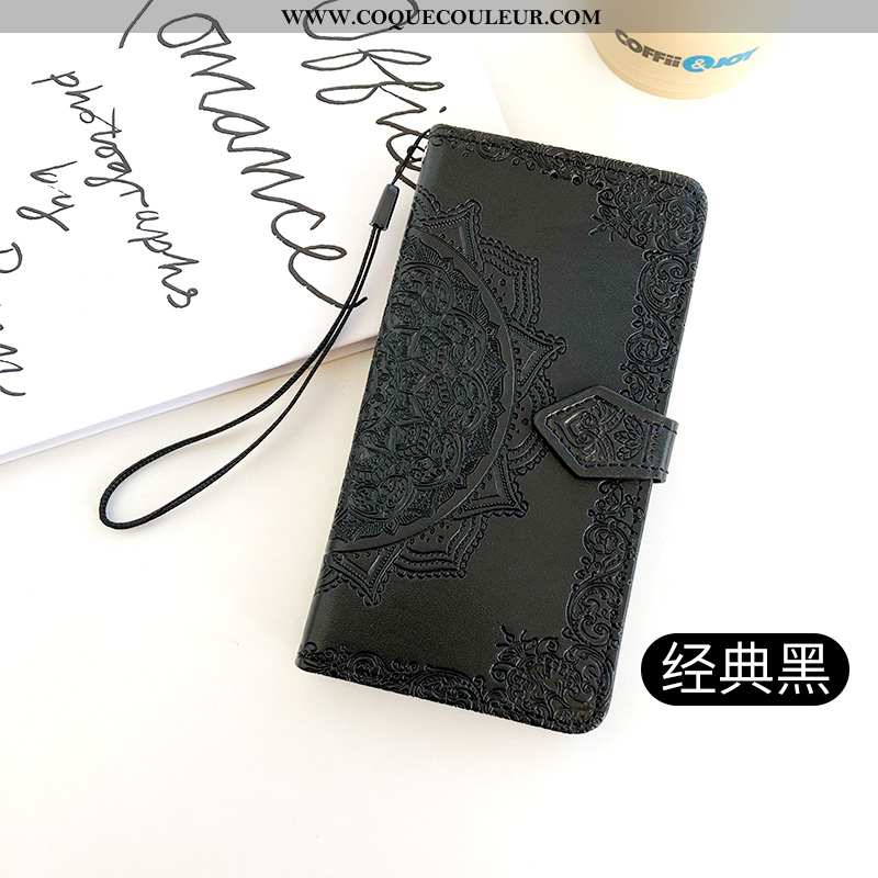 Housse iPhone Xs Max Protection Incassable Cuir, Étui iPhone Xs Max Ornements Suspendus Mode Noir