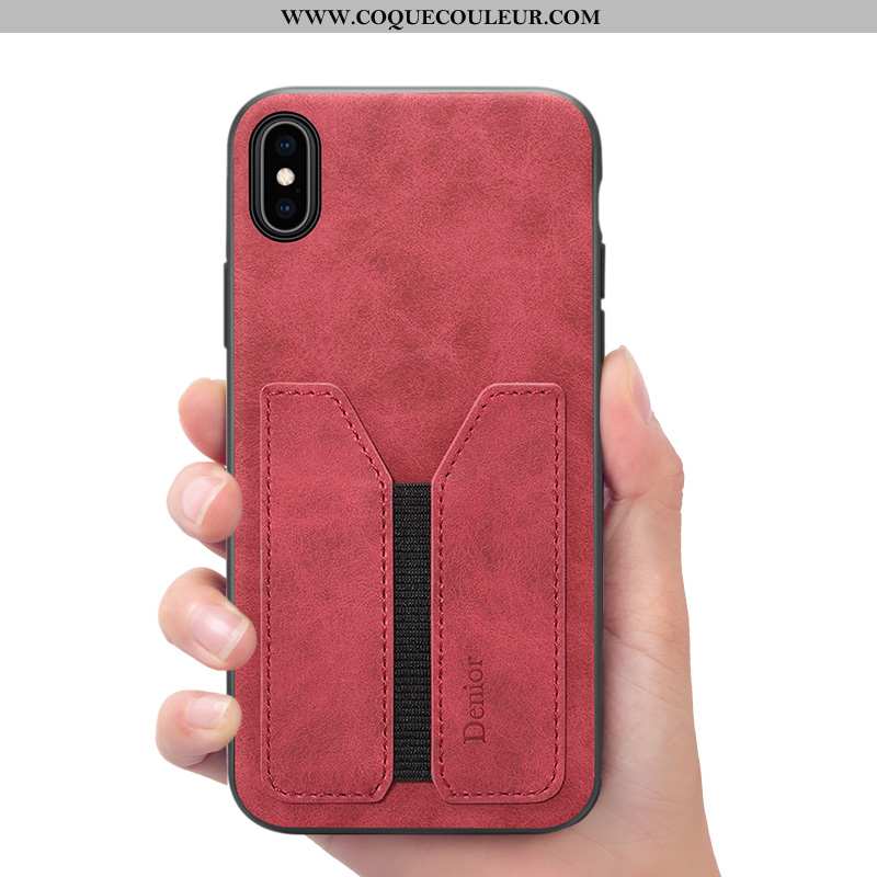 Coque iPhone Xs Max Portefeuille Gris, Housse iPhone Xs Max Cuir Téléphone Portable Gris