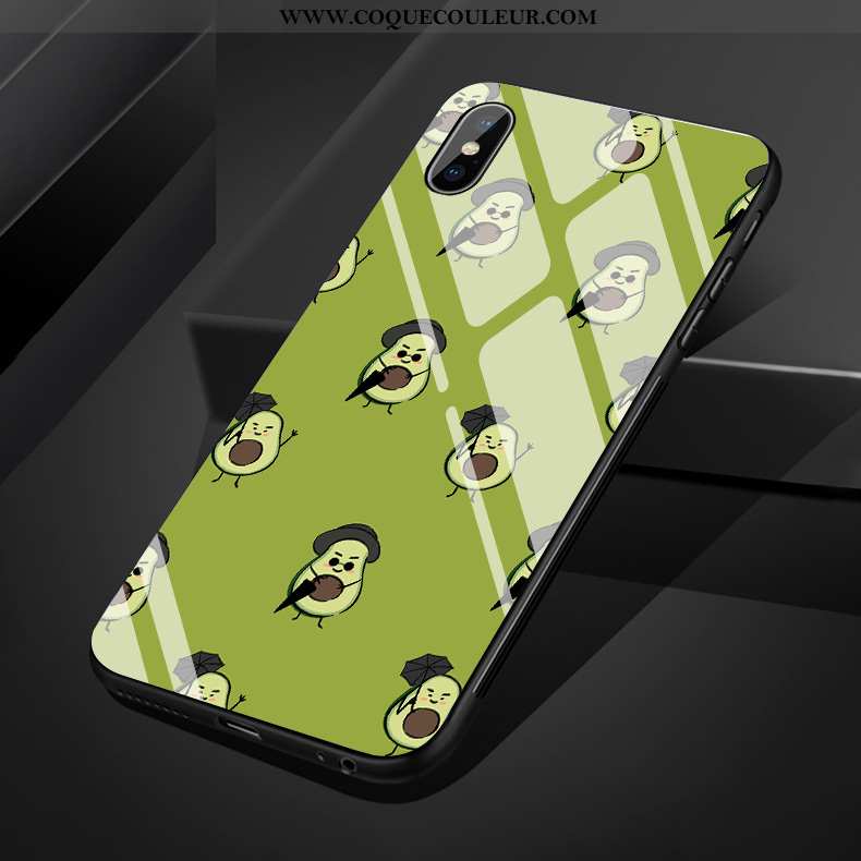 Housse iPhone Xs Max Fluide Doux Bovins Vert, Étui iPhone Xs Max Silicone Verte