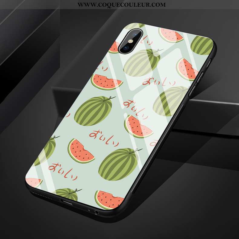 Housse iPhone Xs Max Fluide Doux Bovins Vert, Étui iPhone Xs Max Silicone Verte