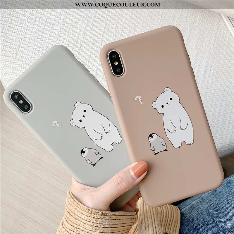 Housse iPhone Xs Max Charmant Gris Dessin Animé, Étui iPhone Xs Max Ultra Téléphone Portable