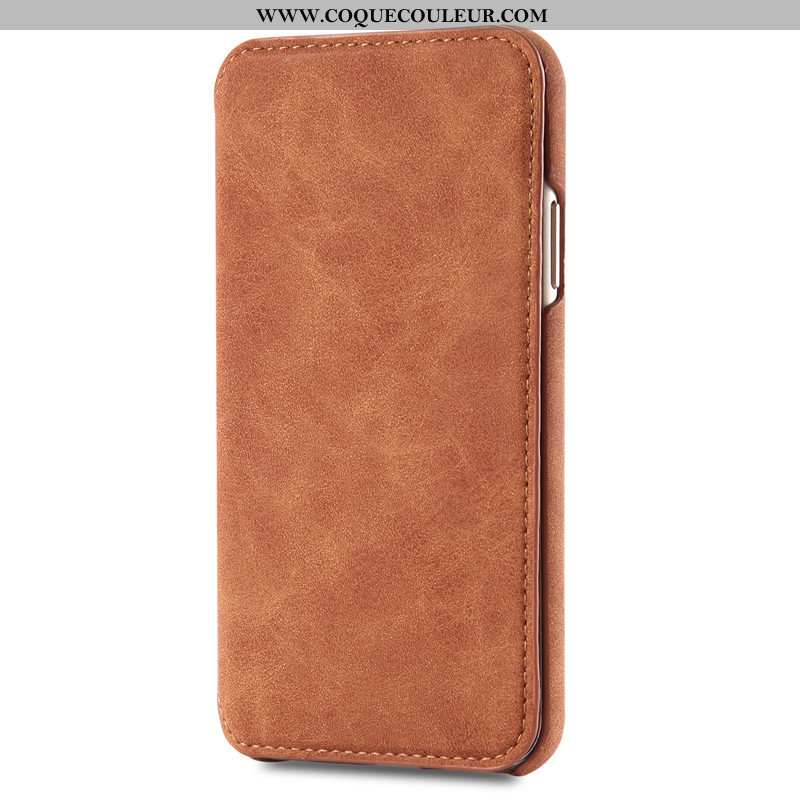 Housse iPhone Xs Max Cuir Rouge Carte, Étui iPhone Xs Max Cuir Véritable