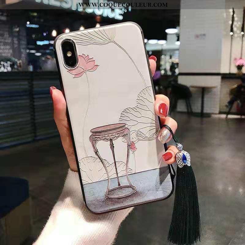 Housse iPhone Xs Max Fluide Doux Tout Compris Luxe, Étui iPhone Xs Max Mode Rose